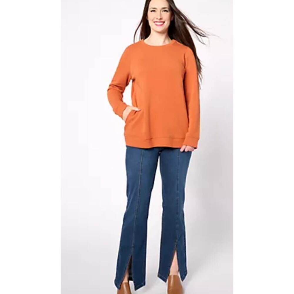 NEW Denim & Co QVC Adaptive Lush Lined Jersey Pullover Mobility Accessible